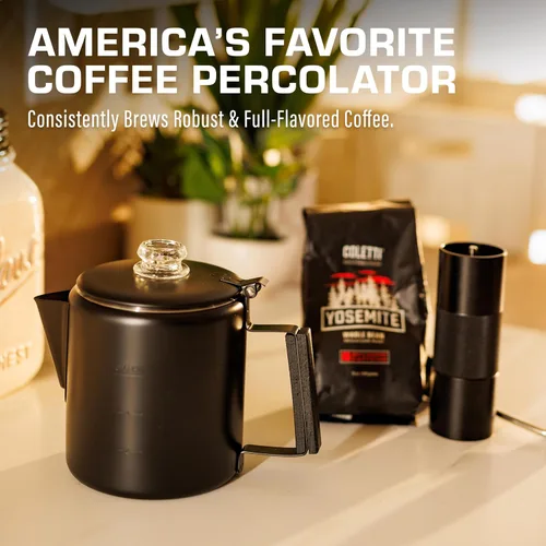 Miniatura 3 de COLETTI Bozeman Negra Cafetera Percoladora — Cafetera de Camping — La Cafetera Percoladora Más Elegante de América – SIN Aluminio ni Plástico