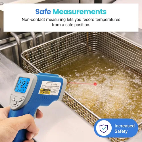 Miniatura 9 de Etekcity Termómetro infrarrojo mejorado 774, pistola de temperatura térmica para cocinar, herramienta láser de superficie IR para pizza, plancha