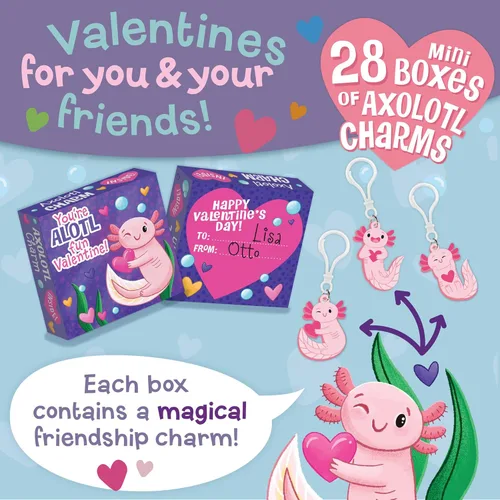 Miniatura 2 de Peaceable Kingdom Caja de San Valentín para niños, kit de caja del día de San Valentín para tarjetas de San Valentín para el aula de niños, dijes
