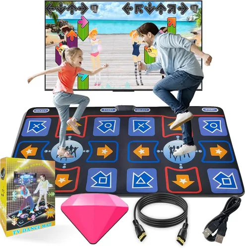 Alfombra de Baile para Adultos y Niños - Juego de Alfombra de Baile Electrónico TV Conecta y Usa, Alfombra de Baile Inalámbrica, Divertidos Juegos