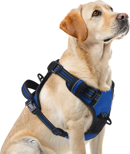 Miniatura 51 de PUPTECK Arnés para perro sin tirones para perros grandes, arnés para perro ajustable reflectante con mango de fácil control, arnés para mascotas