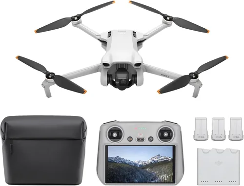 DJI Mini combo de 3 vuelos más (DJI RC), drones con cámara para adultos 4K, 3 baterías para 114 minutos de tiempo de vuelo, disparo vertical,