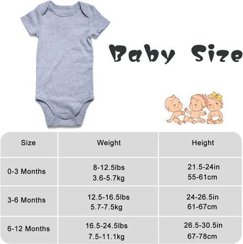 Miniatura 4 de UNIFACO Enterizo unisex divertido para bebé, manga corta y larga, trajes de 0 a 18 meses