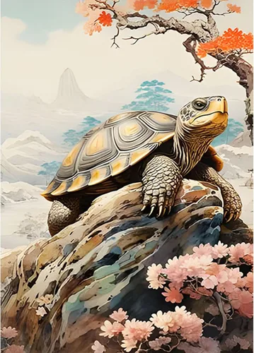 Kits de Pintura de Diamante de Tortuga Marina SENQAO para Adultos Principiantes - Kits de Arte de Diamante 5D Animal Taladro Completo Redondo con