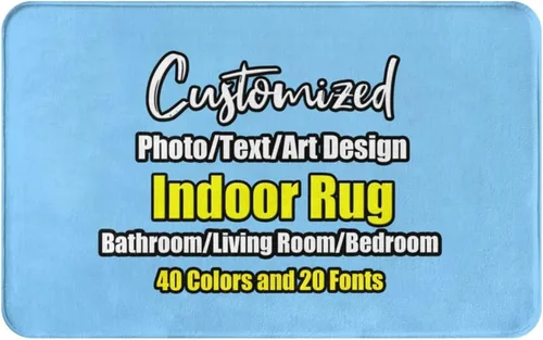 Miniatura 14 de sophiehome Customzied - Alfombras de baño con imagen de texto, alfombra de franela personalizada para interiores para el hogar, dormitorio, baño