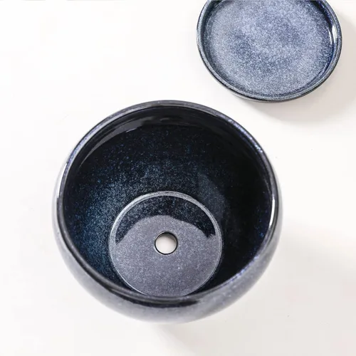 Miniatura 4 de vicrays Macetas de cerámica para plantas de interior - Maceta de 6.5 pulgadas con orificio de drenaje y platillo para suculentas, orquídeas, flores