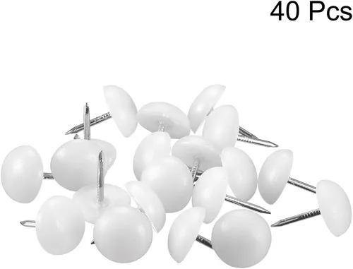 Miniatura 3 de uxcell Pies de muebles Uñas de plástico Glide Uñas Silla Patas de Mesa Protector Pad 0.551 in Dia Blanco 40pcs