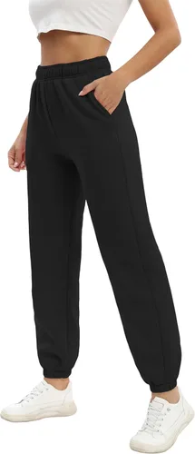 Miniatura 2 de Baccarri Pantalones deportivos casuales de forro polar para mujer, cintura alta, con parte inferior de cincha, pantalones deportivos holgados