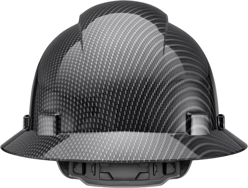 Miniatura 8 de Casco duro OSHA de ala completa sin ventilación con diseño de fibra de carbono, acabado brillante, con suspensión de 6 puntos ACERPAL