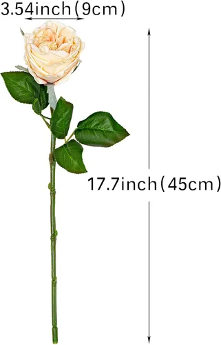 Miniatura 2 de DUYONE Fake Flowers for Decoration Home Decor Soft Touch Artificial Flowers Austin Rose Peony Latex Fake Flower Living Room Decoration Vivid Pink