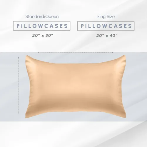 Miniatura 2 de Elegant Comfort Juego de 4 fundas de almohada de satén de viscosa refrescante con cierre de cremallera oculto, suave como la seda para el cuidado