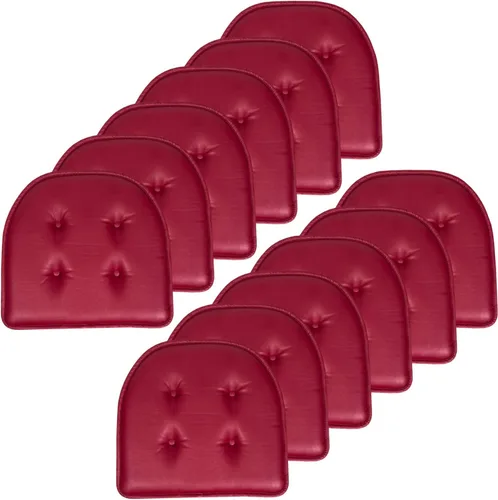 Miniatura 110 de Sweet Home Collection - Cojín de espuma viscoelástica para silla con capitoné, antideslizante, parte trasera de goma, en forma de U, 17 x 16 Piel