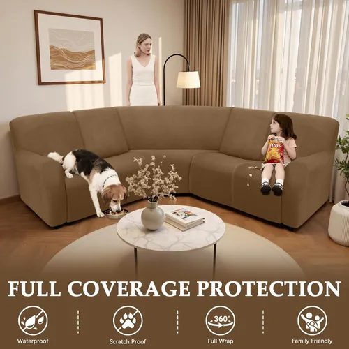 Miniatura 2 de Fundas impermeables de sofá reclinable modular para sofás reclinables, lavable en forma de L, para perros, fundas elásticas para sofá reclinable