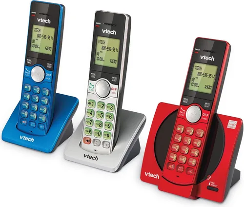 Miniatura 11 de VTech Teléfono inalámbrico de 3 auriculares para el hogar con identificador de llamadas/llamada en espera, teléfonos de línea fija, teclado