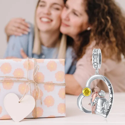 Miniatura 157 de PROESS Dije para padre, madre e hija, pulsera de plata de ley para pulseras, regalos de cumpleaños, día de San Valentín, para hija, madre, amante