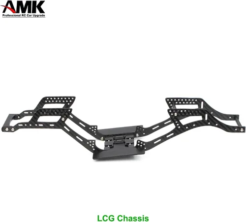 Miniatura 3 de AMK Rieles de marco de chasis SCX10 de fibra de carbono gruesa de 0.138 in DIY 12.323 in Wheelbass 1/10 RC Crawler Body LCG Builder Kit Axial SCX10