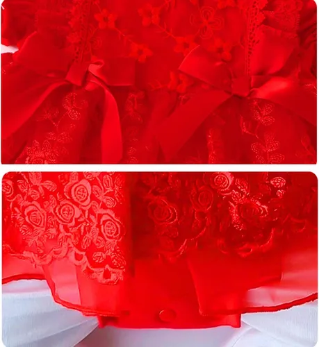 Miniatura 42 de Vestido de otoño de manga larga para niña pequeña, vestido de encaje con flores, boda, primer cumpleaños, bautizo, vestido con sombrero