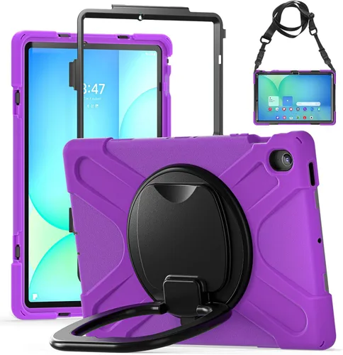 Miniatura 89 de 360 Rotation Case for Galaxy Tab ActivePro/Tab Active4 Pro/Active 5 Pro 10.1" Sturdy Cover Rotate Ring Stand Shoulder Carrying Strap Hand Strap
