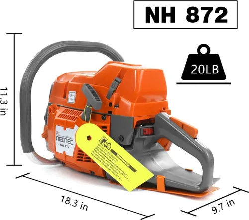 Miniatura 5 de NEO-TEC NH872 Motosierra a gas 71 cc 5.3 HP Motosierra de gasolina Motosierra de Gasolina Cabezal de potencia para barra de 24/28 pulgadas
