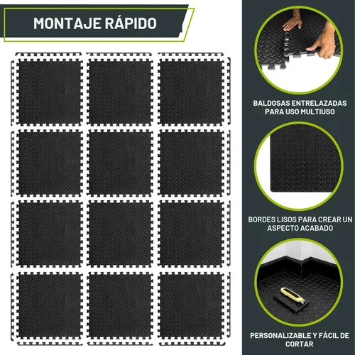 Miniatura 6 de ProsourceFit Tapete de ejercicio de rompecabezas de ½ pulgada, azulejos de espuma EVA entrelazados para gimnasio en casa, tapete