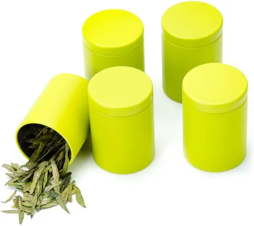 Miniatura 17 de Mini caja de lata pequeña con tapas, recipiente para almacenamiento de café, té, dulces, almacenamiento de hojas sueltas, té, latas de té, 5 Blanco