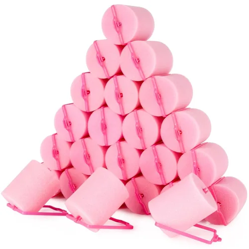 MAQIHAN 24 rodillos de espuma para el cabello, rodillos de esponja grandes de 1.89 pulgadas para rizadores de cabello sin calor para cabello