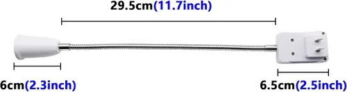 Miniatura 3 de SinLoon Adaptador de enchufe E27/E26 con interruptor de encendido/apagado, bombilla de lámpara de luz de 360 grados, cable de aluminio flexible