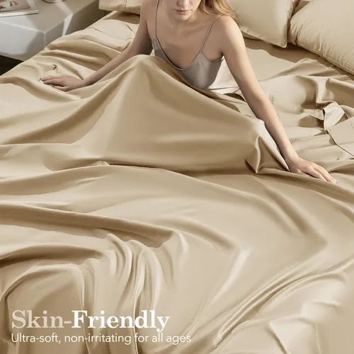 Miniatura 5 de SONORO KATE 100% Organic Cotton Sheets Set - 600 Thread Count, GOTS Certified Cotton Bed Sheets, Soft, Breathable & Silky Sateen Weave Sheets, 16