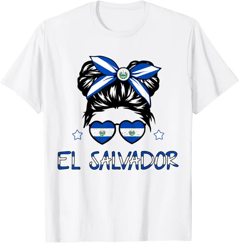 Camiseta de El Salvador para Niñas Bandera Patrimonio Hispano Salvadoreño