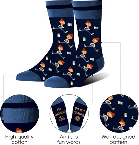 Miniatura 6 de AGRIMONY Calcetines divertidos con texto en inglés «Do Not Disturb Gaming» para hombres, mujeres, adolescentes, niños, Pascua, padres, cumpleaños