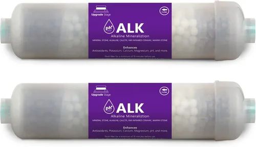 Express Water Paquete de 2 filtros de agua alcalinos de repuesto – Mineral, antioxidante, pH + – 10 pulgadas – Sistema de ósmosis inversa y debajo