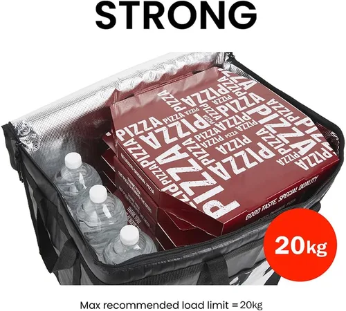 Miniatura 69 de NZ home Bolsa térmica XXL aislada y calentador de alimentos para entrega y compras de comestibles con parte superior con cremallera, color negro