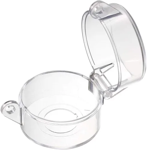 Miniatura 2 de uxcell 2 piezas de plástico transparente cubierta de interruptor protector para 0.866 in de diámetro interruptor de botón 55x43