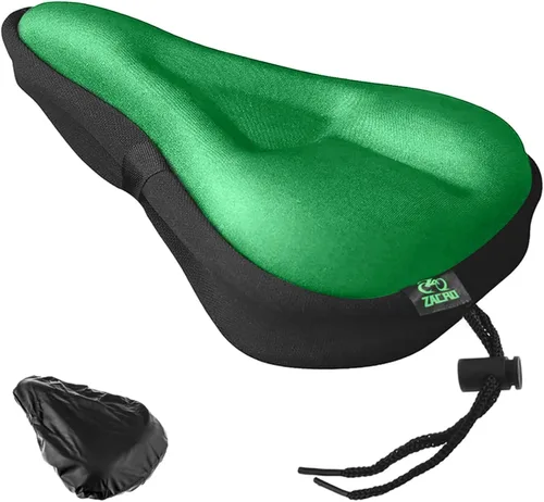 Miniatura 19 de Zacro Cojín de asiento de bicicleta, funda acolchada de gel para asiento de bicicleta para hombres y mujeres, cómodo, asiento de bicicleta Rosa