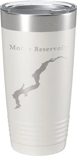 Miniatura 13 de Moore Reservoir Tumbler Lake Map Travel Mug Insulated Laser Engraved Coffee Cup New Hampshire Vermont 20 oz Black