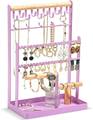Miniatura 10 de ProCase Organizador de Joyas Soporte Organizador de Collares Soporte para Aretes, Soporte de Joyería de 6 Niveles Soporte para Collares con 15