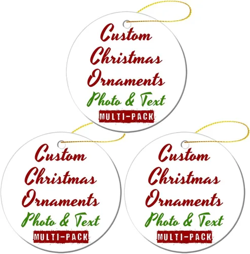 Miniatura 7 de Adornos de Navidad personalizados, texto fotográfico, haz tu propio adorno de cerámica de porcelana, regalo de recuerdos para decoración de Navidad