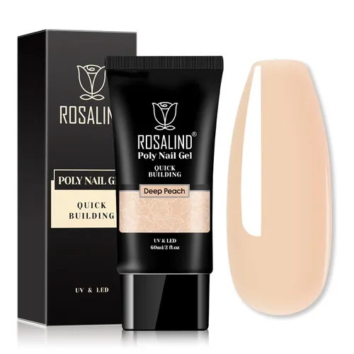 Miniatura 11 de ROSALIND Pink Poly Gel de uñas de 2 onzas, gel de extensión de polietileno nude para uñas natural constructor de uñas, gel rosa, extensión
