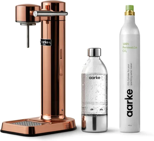 Aarke Carbonator lll con cilindro de CO2, máquina de agua con gas y carbonatación, acero inoxidable con botella reutilizable PET sin BPA, volumen