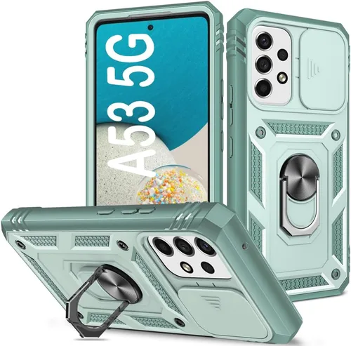 Miniatura 91 de PASNEW Funda para Samsung Galaxy A54, Soporte Metálico y Cubierta Deslizante para Cámara, Militar Multicapa Resistente de Cuerpo Completo a Prueba