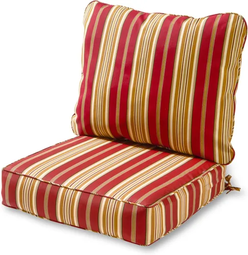 Miniatura 14 de Greendale Home Fashions Juego de cojines de asiento profundo para exterior de 2 piezas, Adobe Ártico