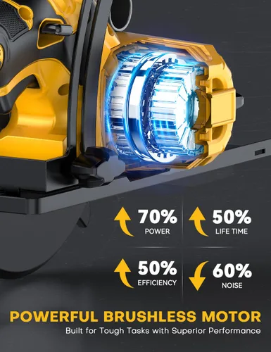 Miniatura 3 de Sierra circular inalámbrica sin escobillas, para batería DeWalt 20V Max, hoja de aleación de aluminio de 6 pulgadas, 5900 RPM, 4.2 libras ligera