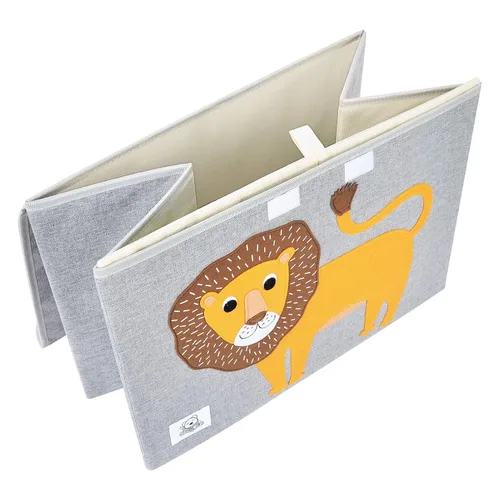 Miniatura 4 de Cofre plegable grande de juguetes para niños con tapa abatible, organizador de almacenamiento de juguetes de animales de tela plegable, contenedor
