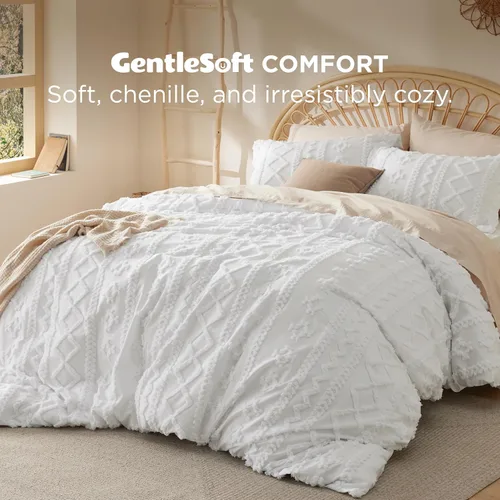 Miniatura 2 de Bedsure Funda de Edredón Bohemia Tamaño Full, Suave y Cómoda, Diseño Elegante Bohemio, Ropa de Cama Bohemia para Decoración, Funda de 04 - Blanco