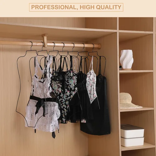 Miniatura 7 de 10Pack Negro Bikini Colgador De Cuerpo Completo Forma Metal Traje De Baño Percha