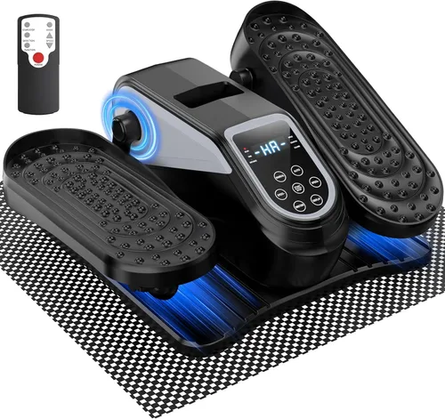 Miniatura 10 de VIVURN® 023 Mini ejercitador elíptico eléctrico de piernas para personas mayores, 12 velocidades, monitor remoto RF, tapete antideslizante