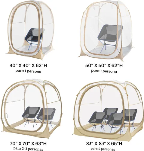 Miniatura 7 de EighteenTek® - Cápsula deportiva con suelo adjunto, visión clara de 360°, protección UV UPF 50+, refugio instantáneo impermeable para todo