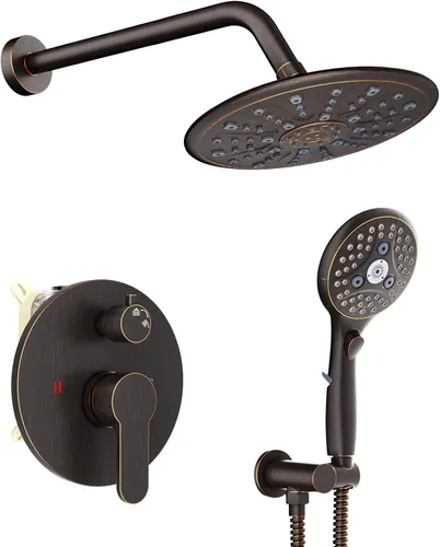 Miniatura 11 de SunCleanse Sistema de grifo de ducha de lluvia, combo de cabezal de ducha de 8.5 pulgadas con juego completo de ducha de mano de 7 ajustes, Cromo
