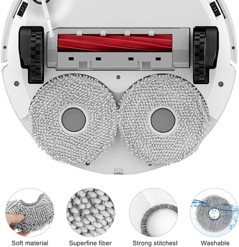 Miniatura 4 de Juego de accesorios de repuesto para Roborock Q Revo para robot aspirador Roborock P10, cepillo principal, paño de trapeador, bolsa para polvo, Negro