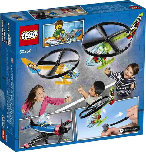 Miniatura 2 de LEGO City Air Race 60260 - Helicóptero volador de juguete, incluye 2 helicópteros Ripcord, juguete de avión de acrobacias, 2 pilones, más Rivera